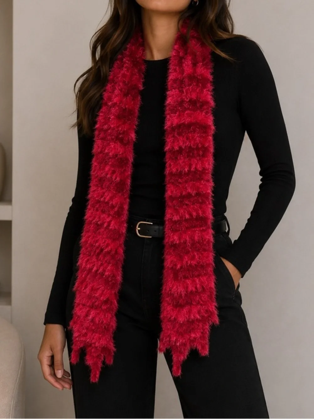 Red pink Scarf  great condition super soft